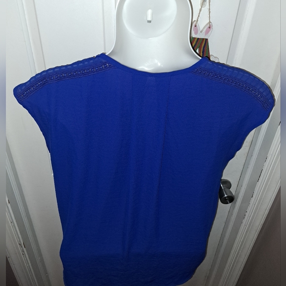 STYLUS Royal Blue Sleeveless Blouse Sz L - Picture 6 of 8